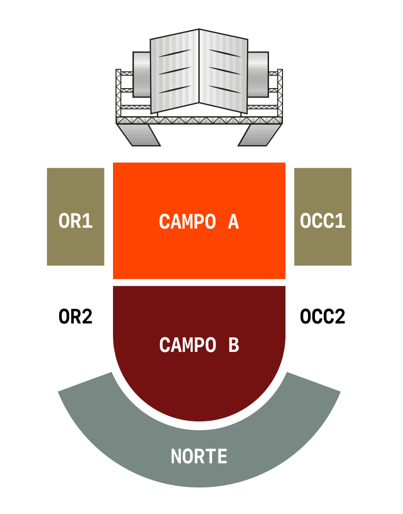 Mapa del escenario del evento