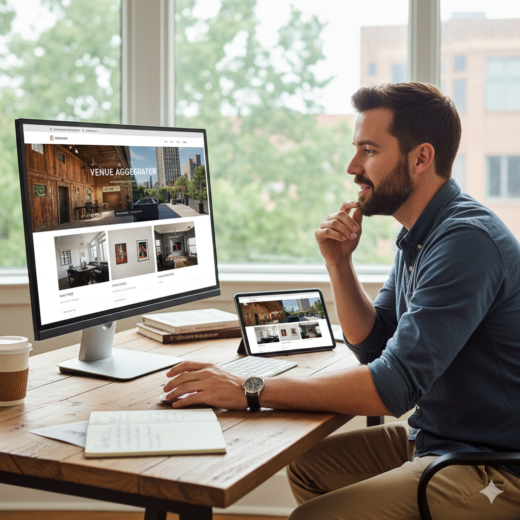 Venue manager talking to a client