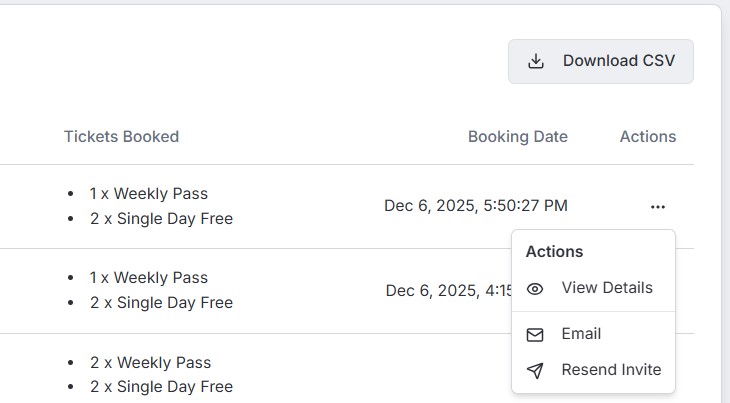 Resend invite option