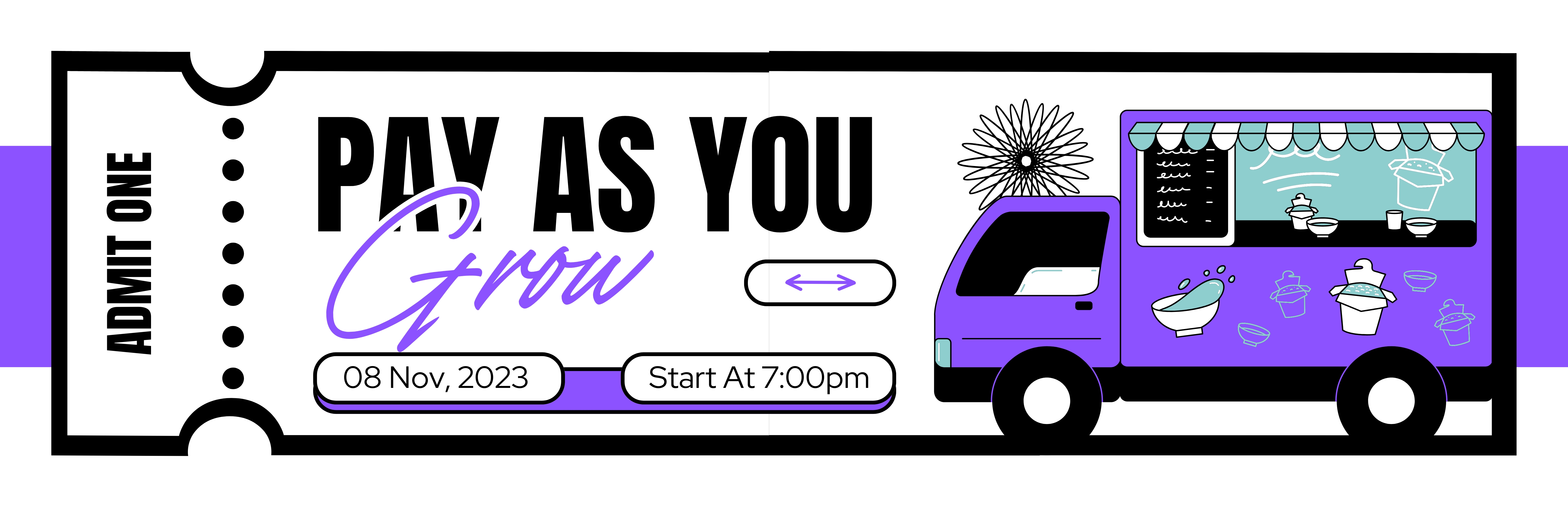 Illustrated Food Truck Festival Ticket