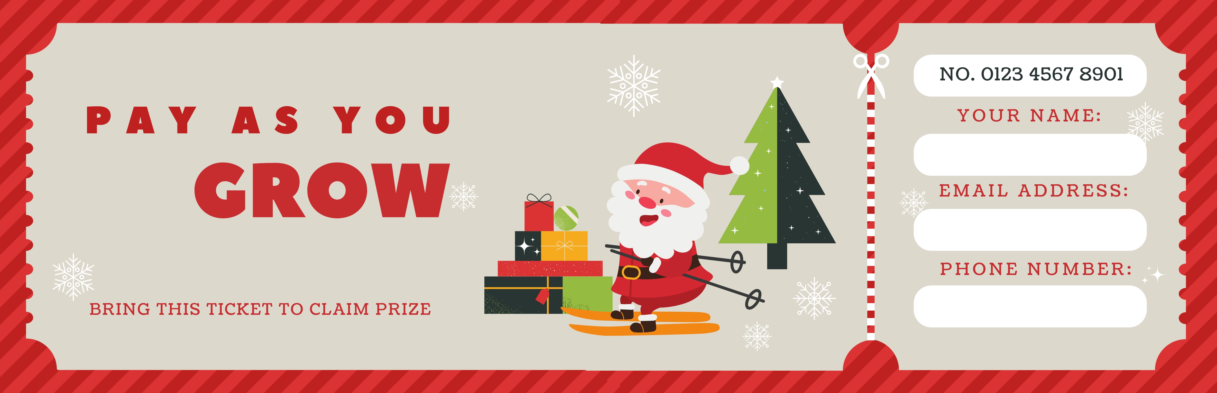Illustrative Christmas Raffle Ticket