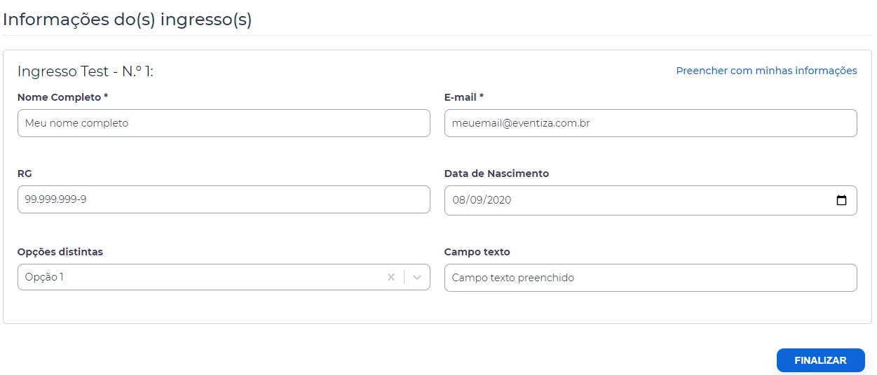 prévia do formulário de inscrição
