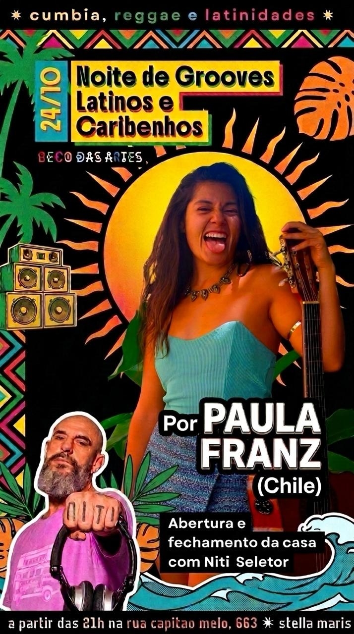 Noite de Groove Latinos e Caribenhos com Paula Franz
