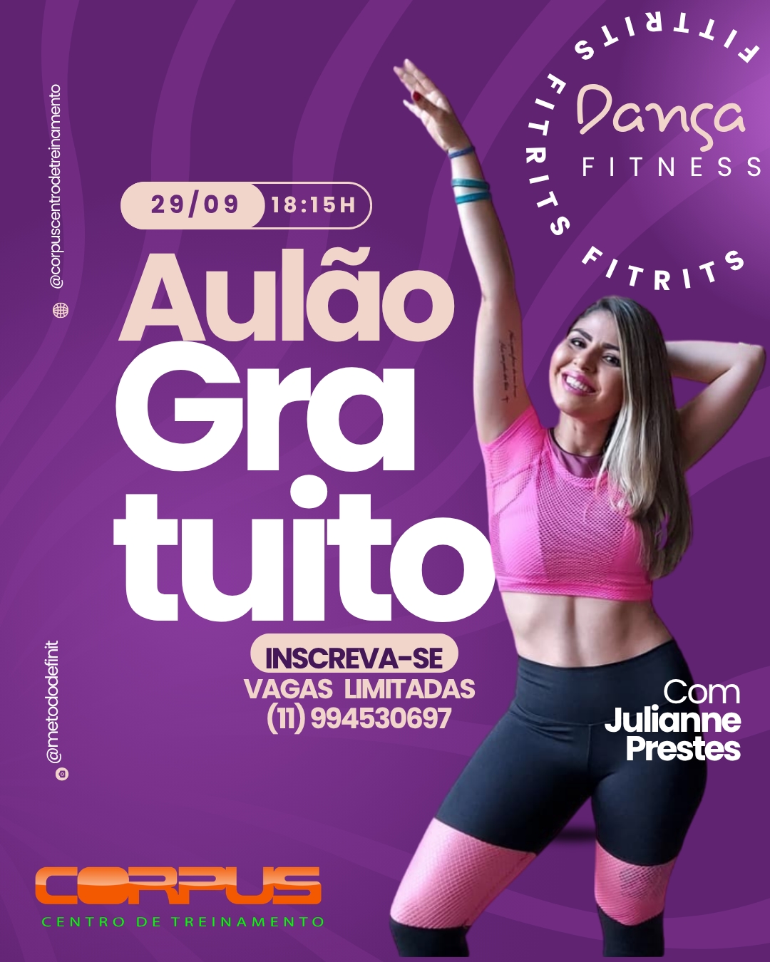 AULÃO GRATUITO Dança Fitness
