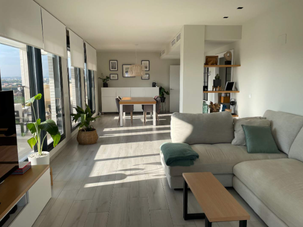 Ático minimalista con hermosas vistas