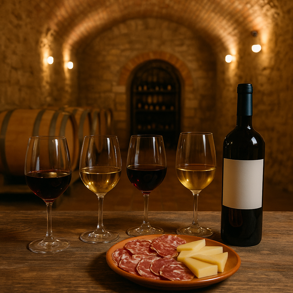 Cata de vinos con maridaje en Bodega Subterránea