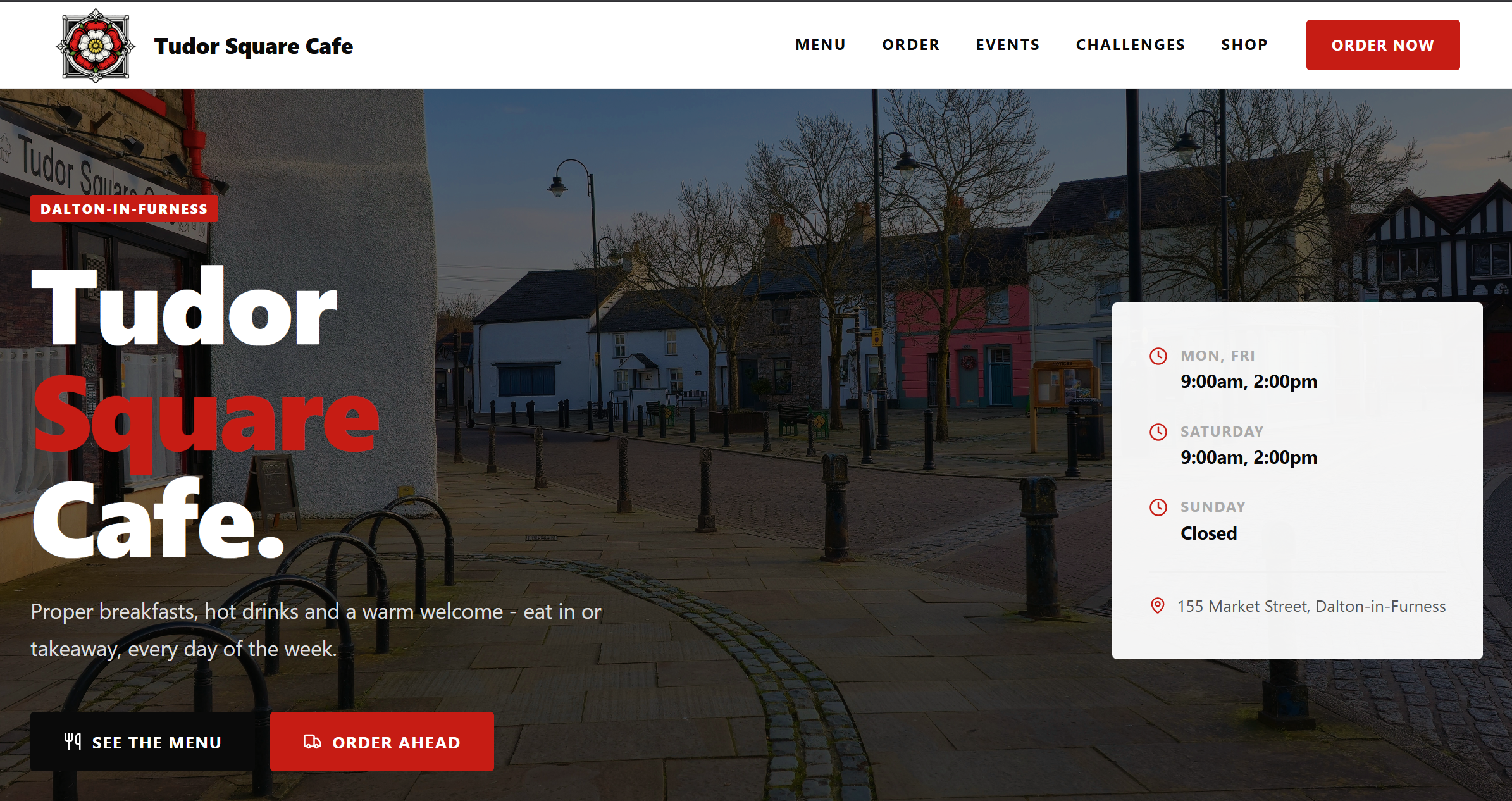 Tudor Square Cafe site preview