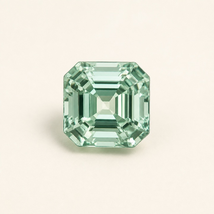 Asscher-cut loose stone showing its shape