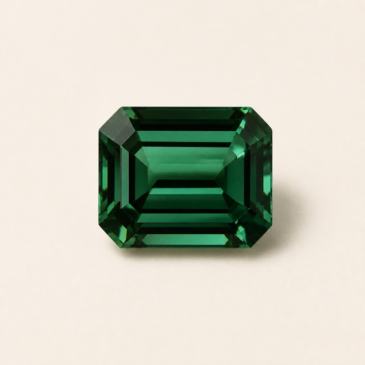 Emerald-cut loose stone showing its shape