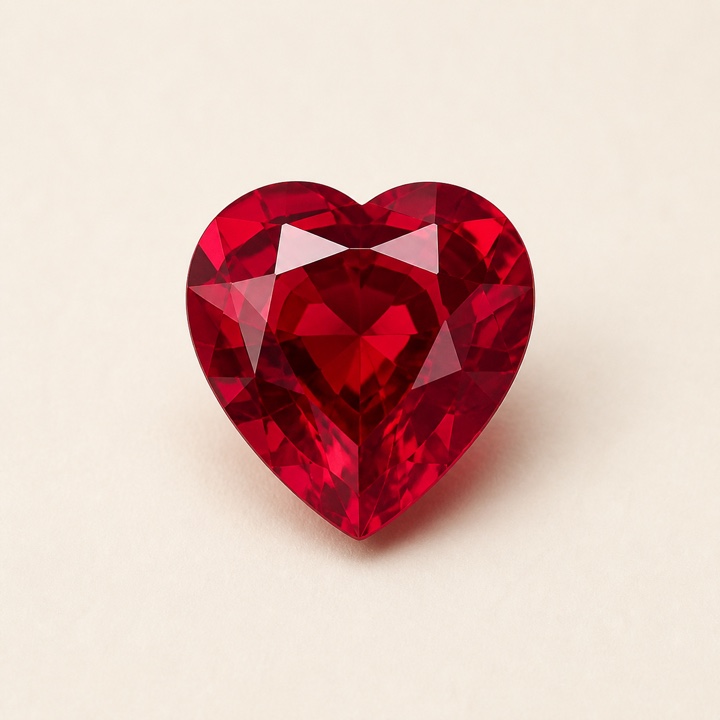 Heart-cut loose stone showing its shape