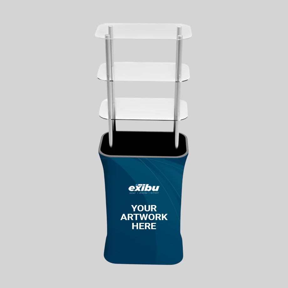 Tension Fabric Counter Table with Shelves