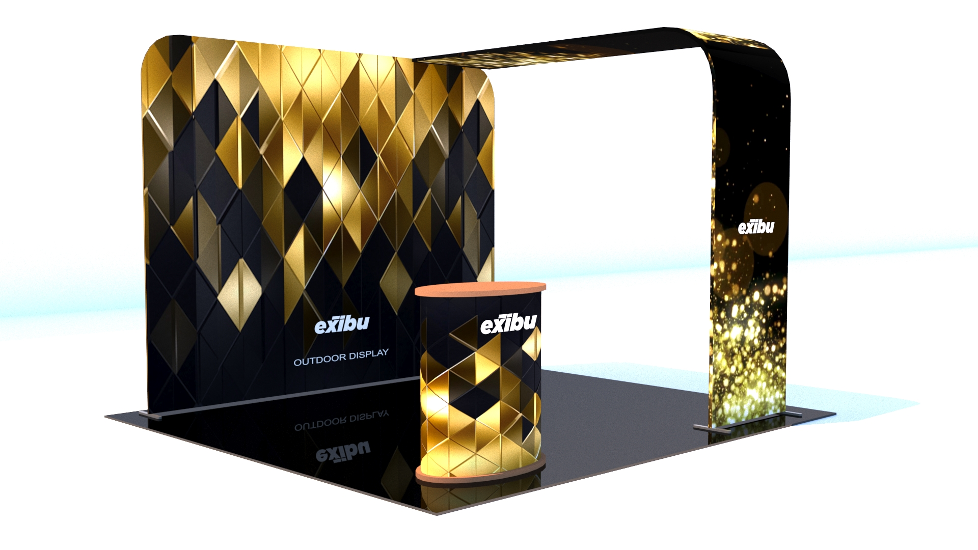 L-Shape Booth (10x7.5 ft + 2.5x7.5 FT & 2.5 FT x 10 FT)