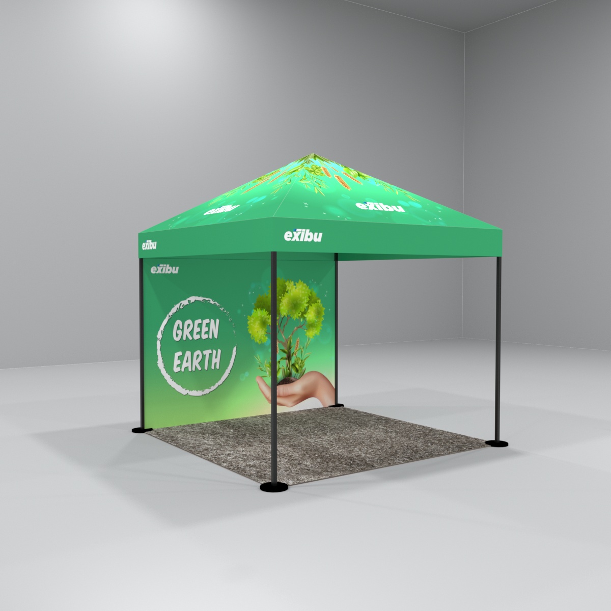 3 x 3M Tent with PRINTED ONLY TOP and ONE BACKWALL