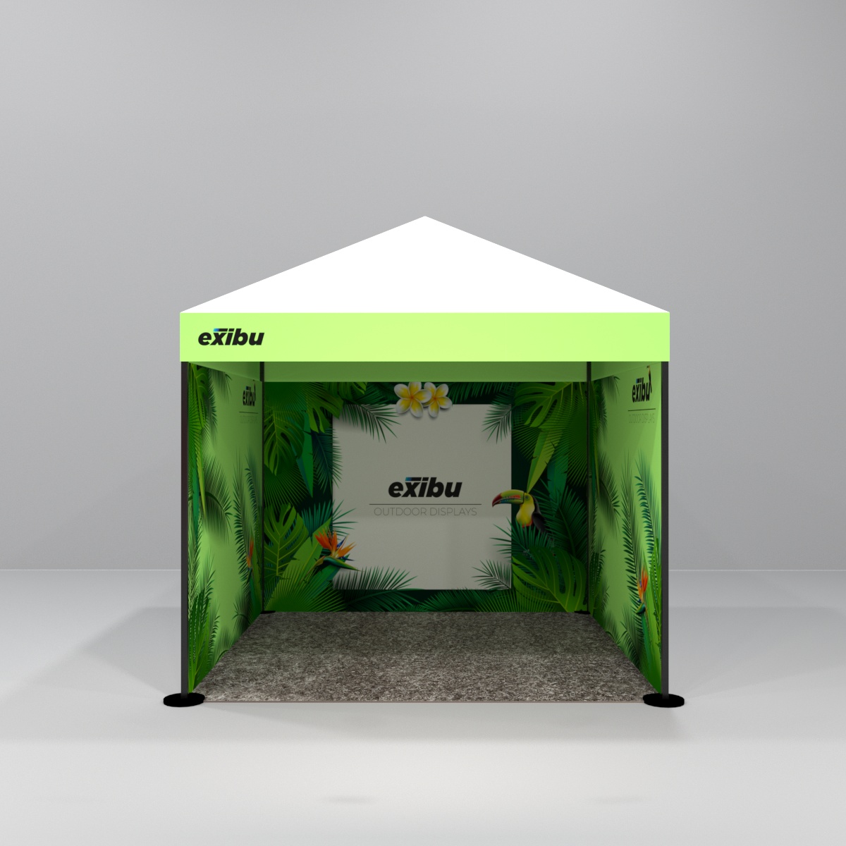 3 x 3 M Tent with PRINTED ONLY TOP and ONE BACKWALL and 2 SIDEWALL