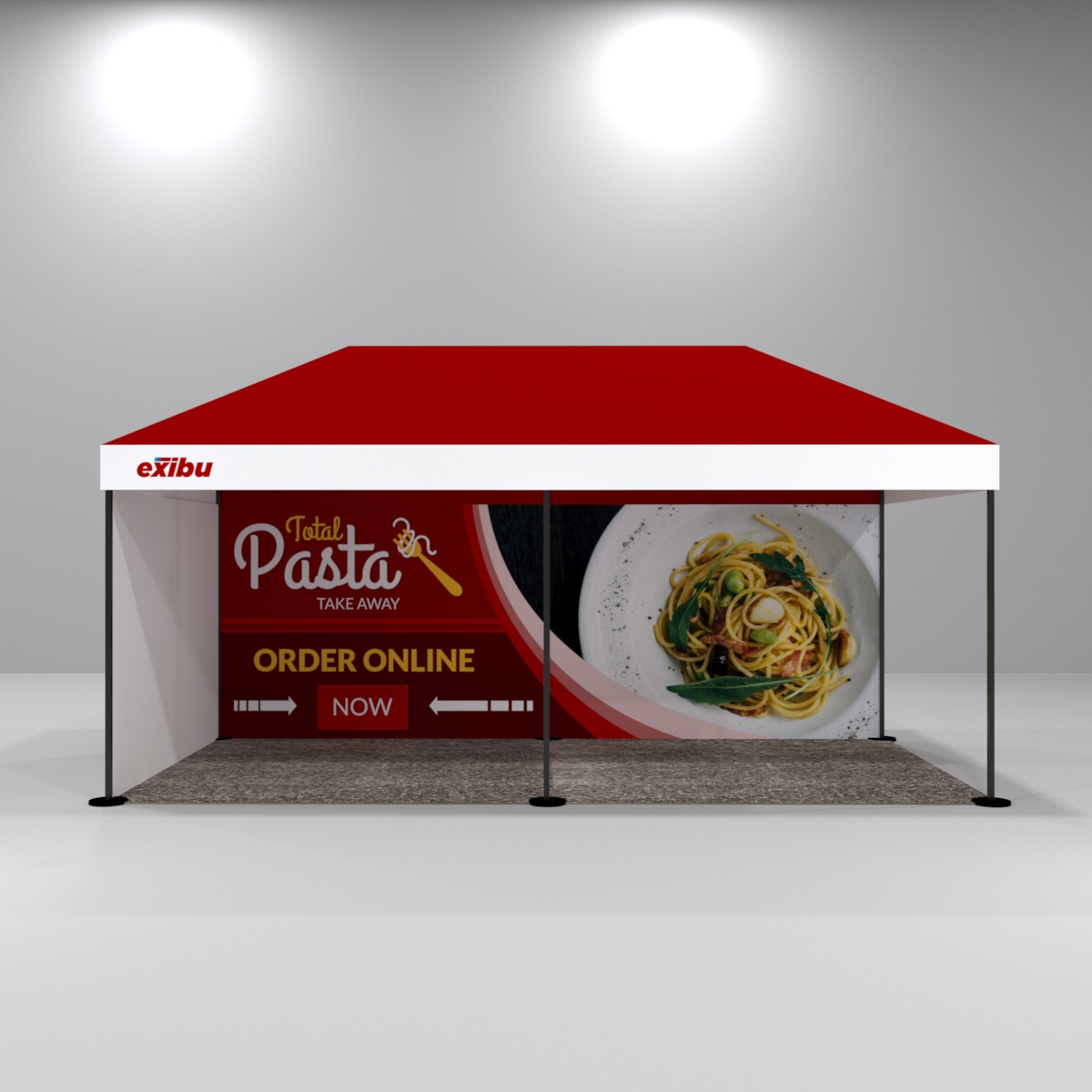 6 x 3M Tent with PRINTED ONLY TOP and ONE BACKWALL and one SIDEWALL