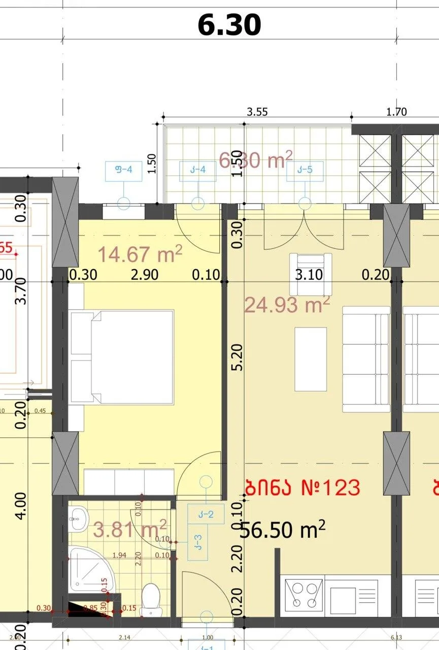 Petre Iberi St, 6a · 56.5 m² · 1/5