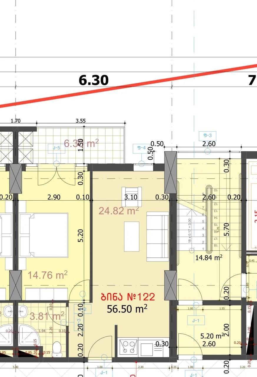 Petre Iberi St, 6a · 56.5 m² · 5
