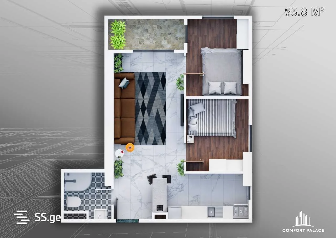 2 room Flat For Sale. Batumi · 11/12