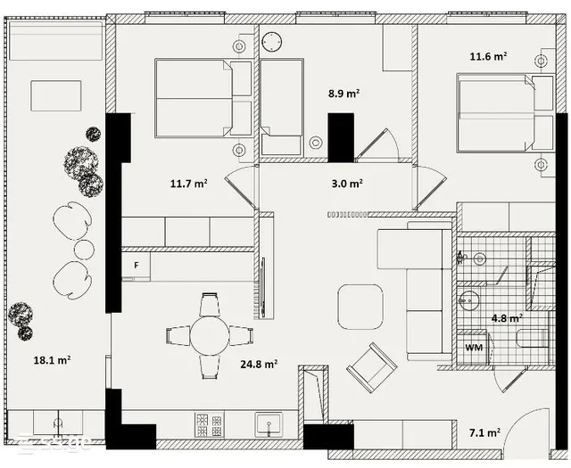 4 room Flat For Sale. Saburtalo