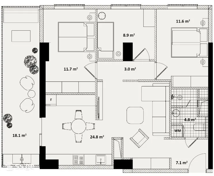 4 room Flat For Sale. Saburtalo · 1/3