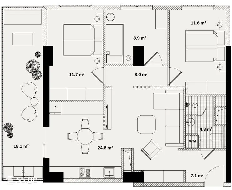 4 room Flat For Sale. Saburtalo