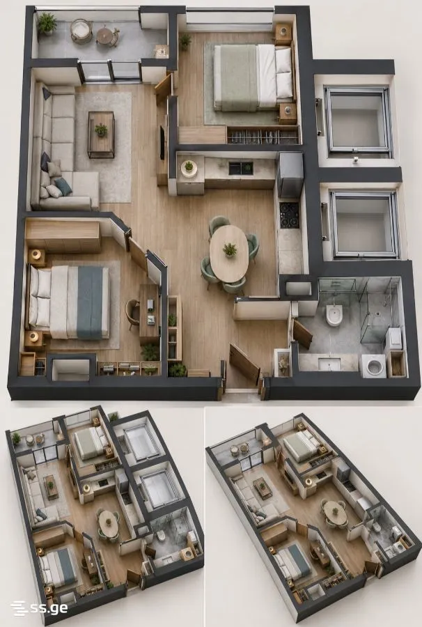 3 room Flat For Sale. Batumi · 3