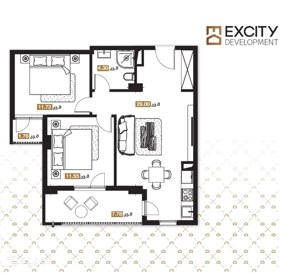 3 room Flat For Sale. Vazisubani · 1/12
