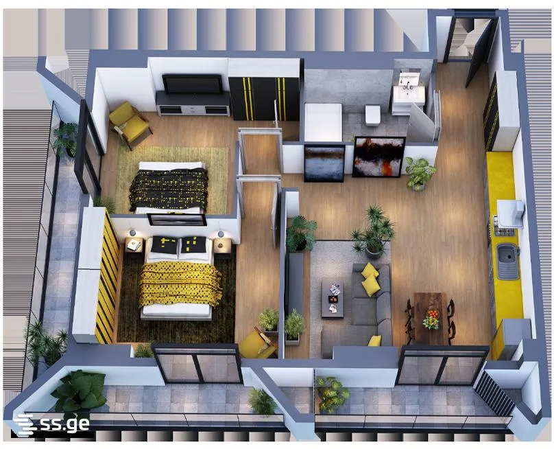 3 room Flat For Sale. Didi digomi · 4/6