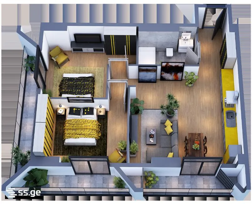 3 room Flat For Sale. Didi digomi · 4