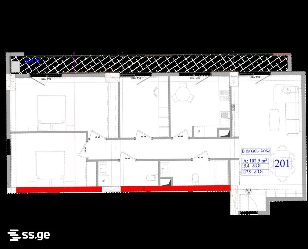 4 room Flat For Sale. Gldani · 5/5