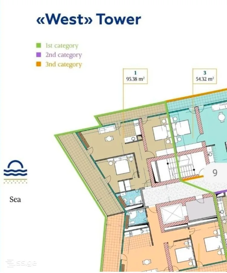 3 room Flat For Sale. Batumi · 2/3