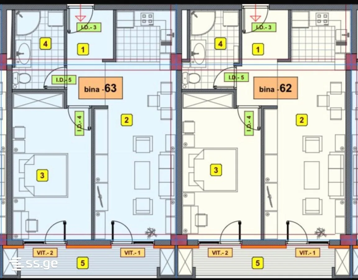 2 room Flat For Sale. Didi digomi · 3/3