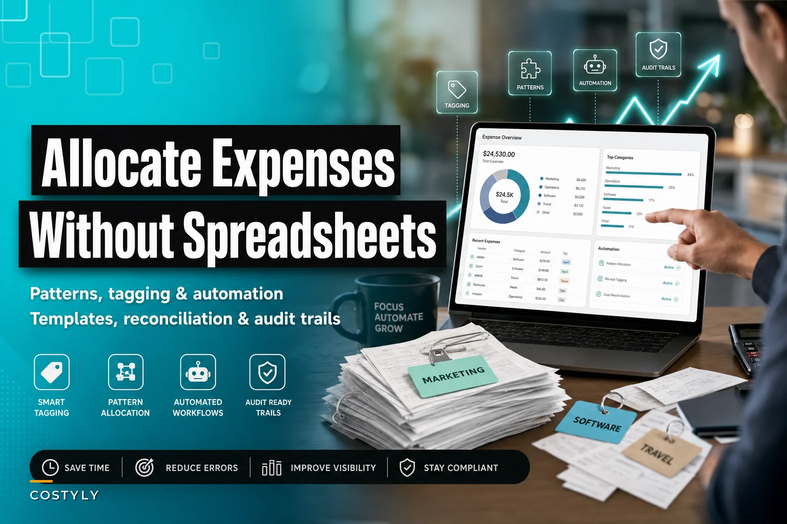 Allocate shared expenses without spreadsheets: patterns, tagging and automation for SMBs