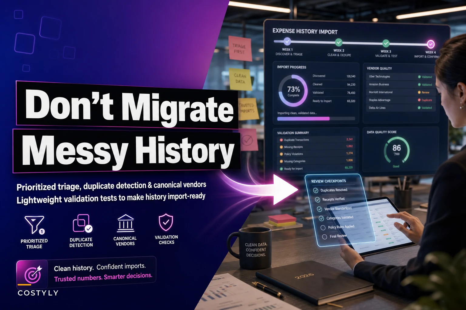 Don't migrate messy expense history: a prioritized cleanup recipe for SMBs