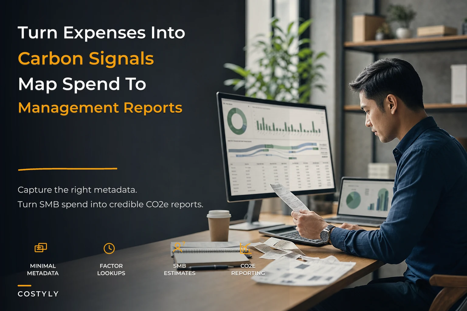 Embed carbon signals into expense reporting for SMBs