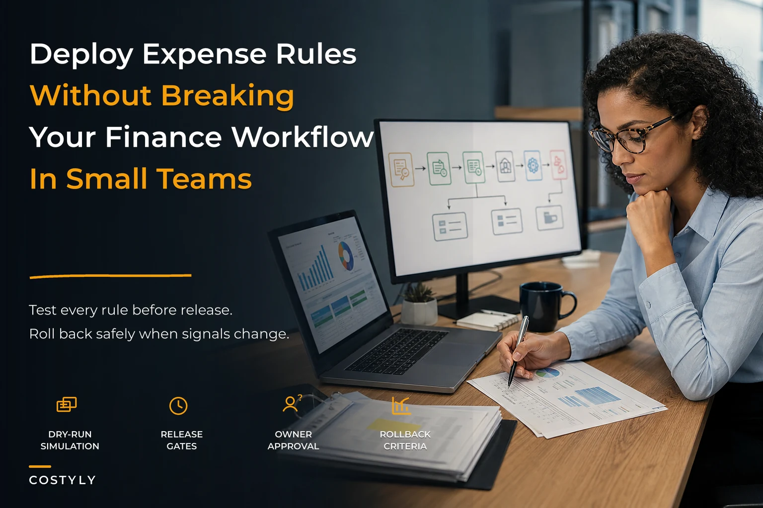 Expense change-control playbook for safe rule deployments in SMBs