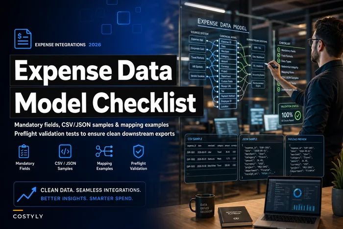Expense data model checklist for SMB integrations and downstream systems