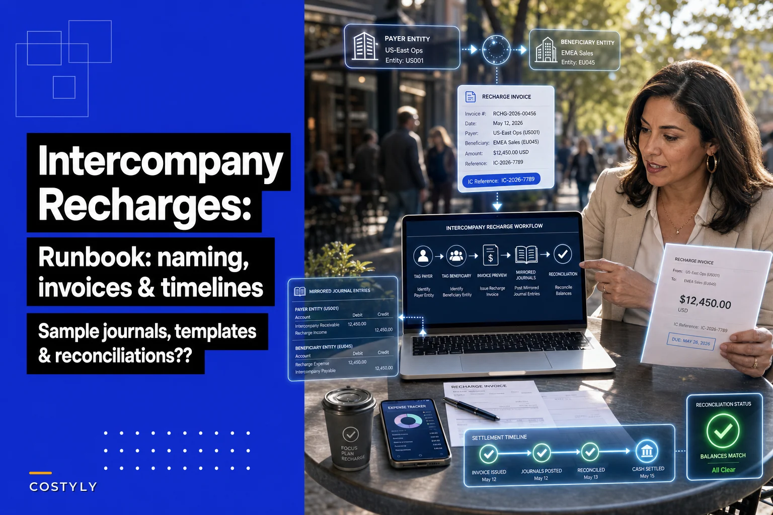 Intercompany expense recharges for small groups: templates, journals and reconciliations