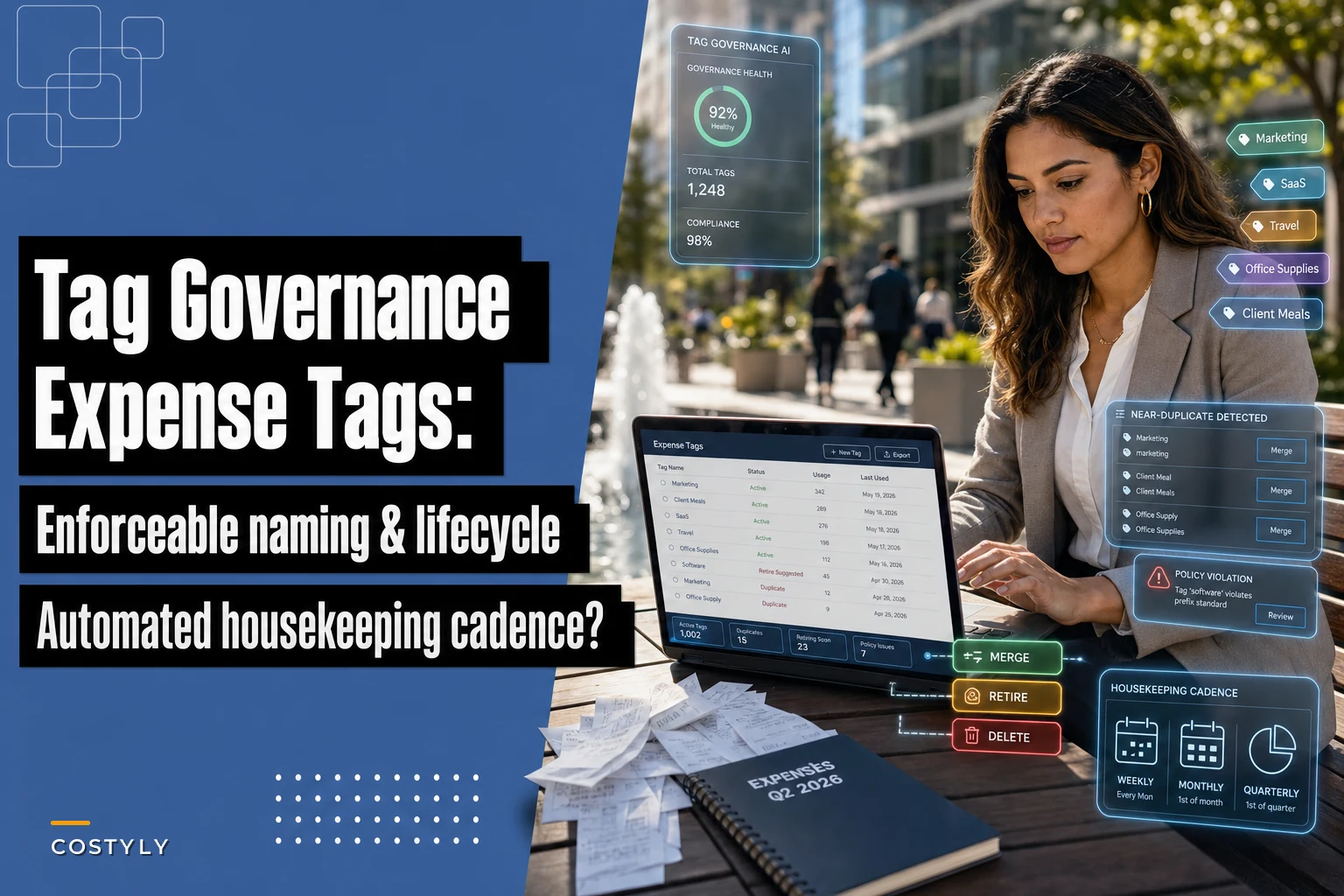Tag governance for expense systems: enforceable naming, lifecycle and automated housekeeping