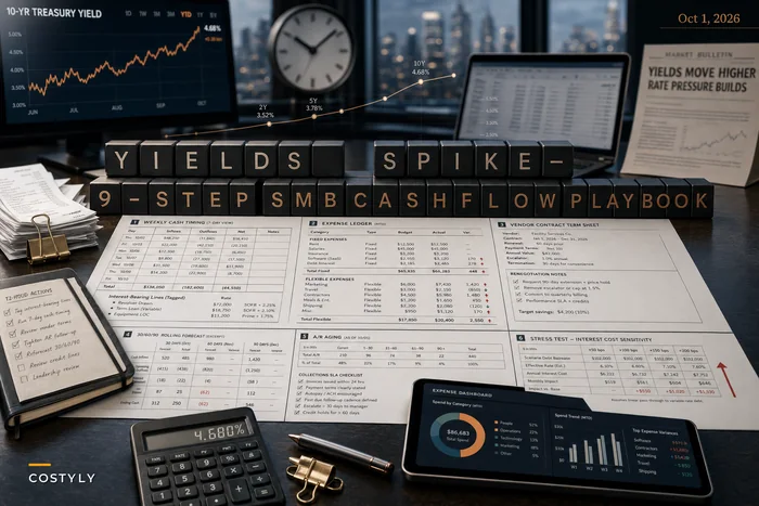 When Treasury Yields Spike: A 9‑Step Cashflow & Expense Playbook for Small Businesses