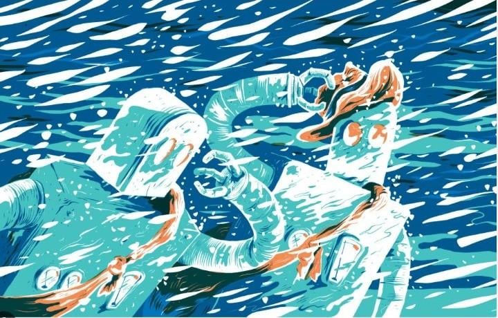 Illustrations for the three-part dystopian series about robots