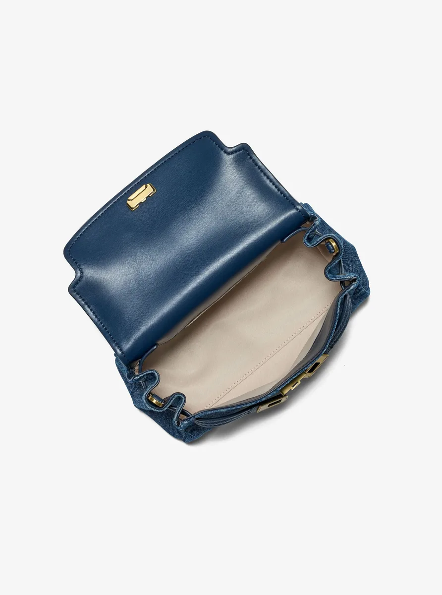 MICHAEL KORS HAMILTON зөөлөн хөндлөн мөрний цүнх (маш жижиг, джинсэн) — 5-с 3-р зураг