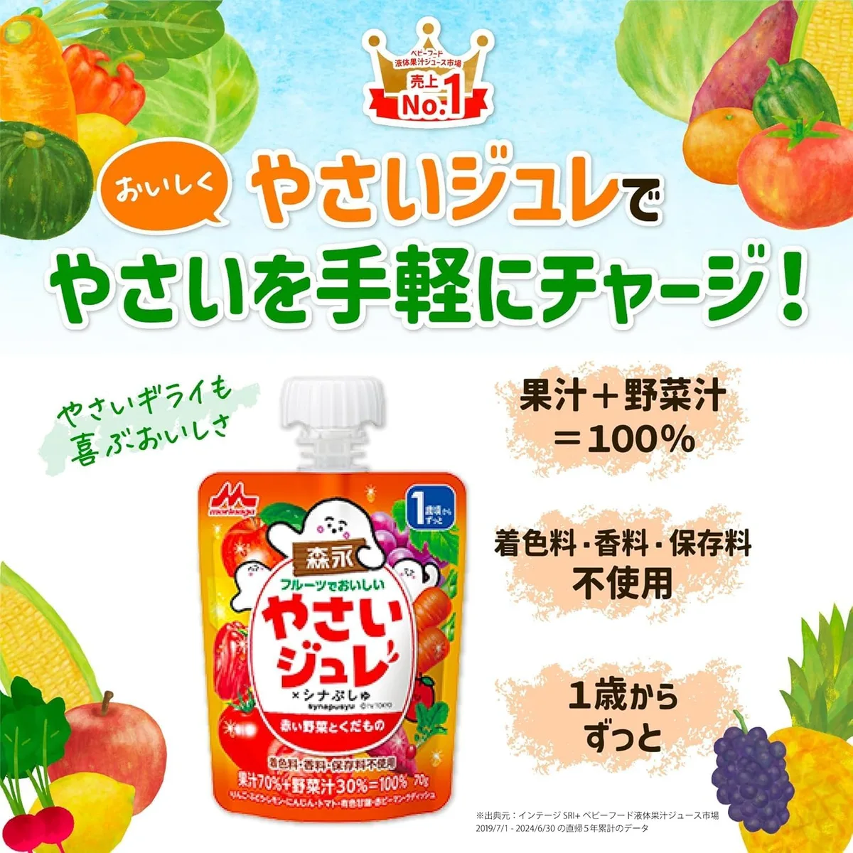 Morinaga жимс, ногооны желе ундаа — 4 амтны багц (70г × 6) — 5-с 3-р зураг