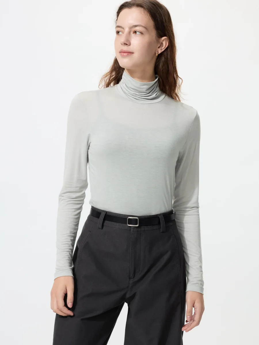 UNIQLO HEATTECH Ultra Light эмэгтэй өндөр захтай цамц — 5-с 4-р зураг