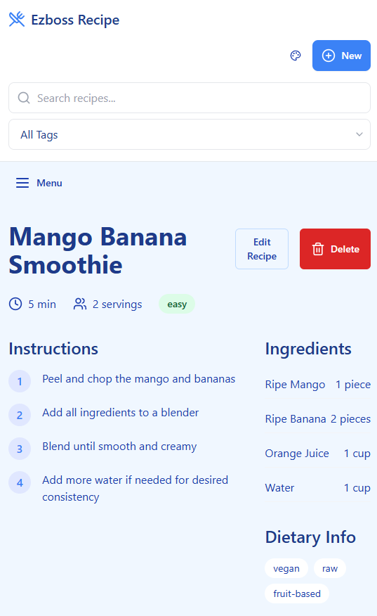 Recipe Management Platform - Recipe Strip