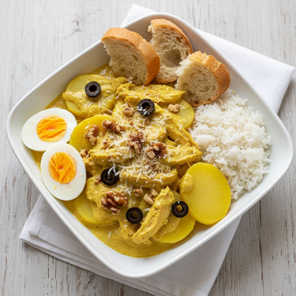 Ají de Gallina (Peruvian Creamy Chicken) — recipe cover