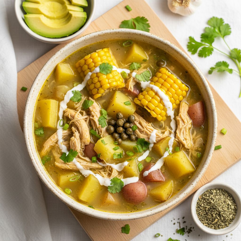 Ajiaco (Colombian Chicken and Potato Soup) — recipe cover