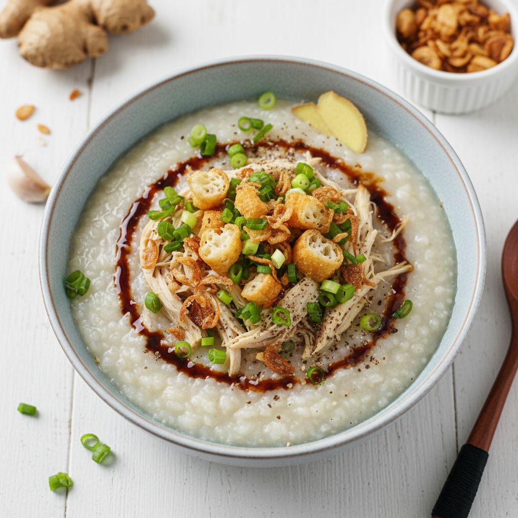 Bubur Ayam (Indonesian Chicken Congee) — recipe cover