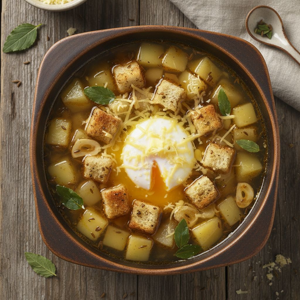 Česnečka (Czech Garlic Soup) — recipe cover