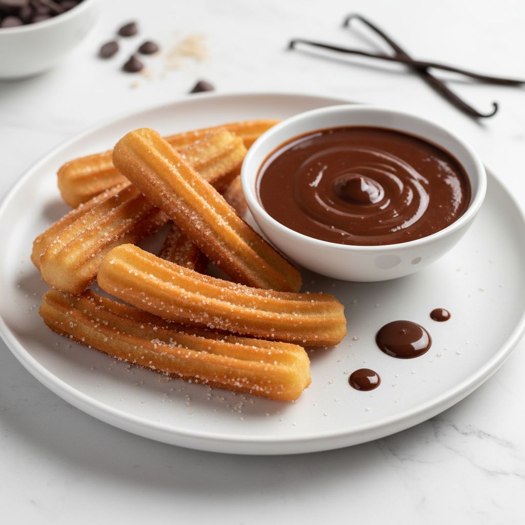 Churros with Chocolate Sauce — recipe cover